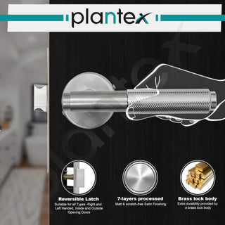 Plantex Heavy Duty Bathroom Door Lock – Door Lock for Bathroom & Balcony/Mortise Keyless Locks for Bathroom/Store Room/Balcony/with Baby Latch (603 - Satin)