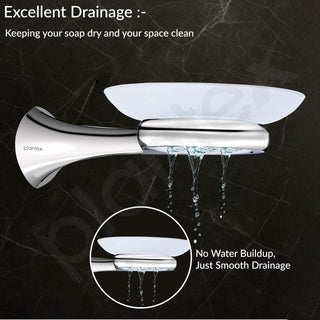 Plantex Smero Pure Brass Soap Dish for Bathroom/Wall Mounted Soap Holder/Bathroom Accessories - Craft (Chrome)