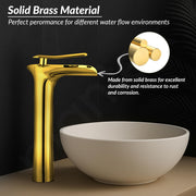 Plantex Single Lever Pillar tap for Wash Basin/Pure Brass Hot & Cold Basin Mixer Basin TapMixer Tap for Bathroom - Pack of 1 (Gold)