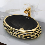 Plantex Table Top Wash Basin For Bathroom/Designer Ceramic Basin/Countertop Vessel Sink Basin - Indo-European Collection (EQTT-594, 23 x 16 x 7 Inch)