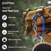 Plantex 3-Digit Code Combination Lock/Number Lock/Portable Luggage Lock/Travel Lock for Briefcase/Laptop Bags - Pack of 2 (Blue)