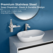 Plantex Liquid Soap Dispenser for Bathroom/304 Grade Stainless Steel Shampoo Dispenser/Hand wash Dispense/Bathroom Accessories - Pack of 1 (Regent, Chrome)