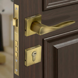 Plantex Premium Main Door Lock with 3 Years of Warranty/Main Door Lock for Home/Mortise Lock for Door - (PT-002- Brass Antique)