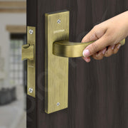 Plantex Heavy Duty Door Lock ÃƒÂ¢Ã¢â€šÂ¬Ã¢â‚¬Å“ Bathroom Door Lock/Mortise 8inch Keyless Plate Handle Set for Home/Bathroom/Store Room/Balcony/Office with Baby Latch (8107, Brass Antique)