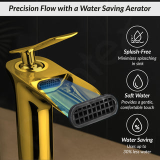 Plantex Single Lever Pillar tap for Wash Basin/Pure Brass Hot & Cold Basin Mixer Basin TapMixer Tap for Bathroom - Pack of 1 (Gold)