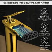 Plantex Single Lever Pillar tap for Wash Basin/Pure Brass Hot & Cold Basin Mixer Basin TapMixer Tap for Bathroom - Pack of 1 (Gold)