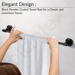 Plantex 304 Grade Stainless Steel Towel Rod/Towel Rack for Bathroom/Towel Bar/Hanger/Stand/Bathroom Accessories - Nipron (24 Inch - Black)