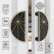 Plantex Door Handle/8 Inch Main Door Handle/Door Handle for Home/Pull-Push Door Handle/Door Accessories - Pack of 1 (Brass Antique, Black)