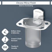 Plantex 304 Grade Stainless Steel Glass Tumbler Holder/Tooth Brush Holder for Bathroom/Bathroom Accessories - Pack of 1 Parv(Chrome)