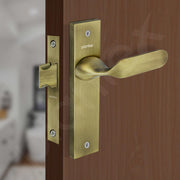 Plantex Heavy Duty Door Lock ÃƒÂ¢Ã¢â€šÂ¬Ã¢â‚¬Å“ Bathroom Door Lock/Mortise 8inch Keyless Plate Handle Set for Home/Bathroom/Store Room/Balcony/Office with Baby Latch (8106, Brass Antique)