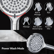 Plantex Bathroom Shower Combo Set/Concealed Diverter with 12x12 Inch Overhead Shower/6 Mode Shower Hand with 1.5 Mtr Flexible Hose Pipe with Hook/Brass Bath Tub Spout - Chrome