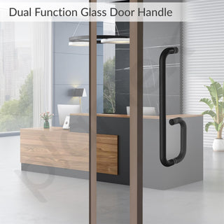Plantex Shower Door Handle/Stainless Steel Towel Bar Combination/Towel Holder for Glass Shower Door and Bath Door Pull Handle - Pack of 1 (Black)