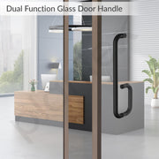Plantex Shower Door Handle/Stainless Steel Towel Bar Combination/Towel Holder for Glass Shower Door and Bath Door Pull Handle - Pack of 1 (Black)