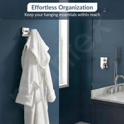 Plantex 304 Grade Stainless Steel Robe Hook/Cloth-Towel Hanger/Door Hanger-Hook/Bathroom Accessories - Pack of 1, Squaro (Chrome)