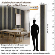 Plantex Louvers Panel for Wall/8 Feet Wall Panels/3D Charcoal Panel for Interior Walls DÃ©cor - Pack of 7 Covers - 56 Sq. Ft, Size-1 Feet x 8 Feet (WD-2208)