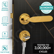 Plantex Triple Security Door Lock for Home/Main Door Lock Set with 3 Years of Warranty/Mortise Lock for Door with Brass Lock Body & Cylinder (7106-Gold)