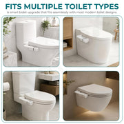 Plantex Bidet Seat Attachment for Western Toilet/Dual Nozzle Toilet Bidet Sprayer/Front & Rear Wash/Adjustable Water Pressure/Non-Electric Hygienic Toilet Attachment - White