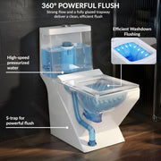Plantex Commode for Toilet/Rimless Ceramic One Piece Western Toilet/Commode with Soft Closing Toilet Seat - S Trap Outlet (White)