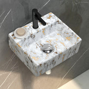 Plantex Wall Mount Washbasin for Bathroom/Designer Ceramic Bathroom Sink/Rectangle Tabletop Wash Basin/Home/Office (13 x 11.5 x 4.5 Inch)