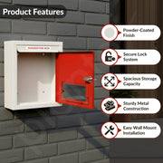 Plantex All in One Multipurpose Letter Box/Suggestion Box for Office/Post Box for Home gate/Donation Box/Complaint Box/with Lock -Wall Mount - Pack of 15 (Red & Ivory)
