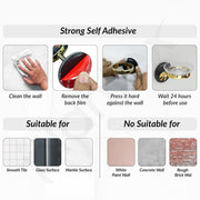 Plantex Self Adhesive Stainless Steel and ABS Bathroom Accessories Set/soap Holder for Bathroom/Tumbler Holder/Towel Rod/Towel Ring for Washbasin/Robe Hook - Set of 5 (Matt Black & Gold)