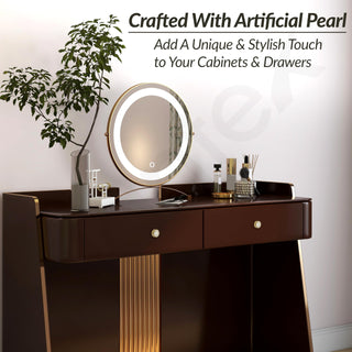 Plantex Knobs for Drawers/Drawer Knobs/Round Knob for Cabinets/Pull-Push Knob for Kitchen/Bedroom Drawer - Pack of 2 (Gold)