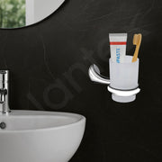 Plantex Smero Pure Brass Tooth Brush Holder/Tumbler Holder/Toothpaste Holder/Bathroom Accessories - Craft (Chrome)