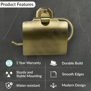 Plantex 304 Grade Stainless Steel Toilet Paper Holder for Bathroom/Toilet Paper Roll Stand/Tissue Holder/Bathroom Accessories - Nipron (Brass Antique)