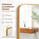 Plantex Aluminium Frame Mirror for Wall/Rectangle Wall Mount Mirror for Bedroom/Dressing Room/Living Room/Entryway - (18x24 Inch-Gold)