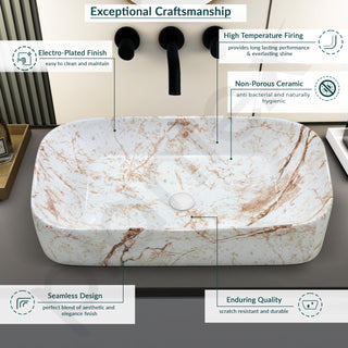 Plantex Tabletop Wash Basin for Bathroom/Designer Ceramic Basin/Rectangle Countertop Wash Basin/Home/Office (22 x 14 x 5 Inch)