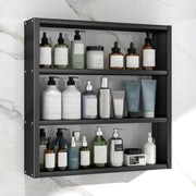 Plantex 3 Tier Bathroom Storage Rack/GI Steel Multipurpose Bathroom Shelf Organizer/Spice Rack for Kitchen Organizer/Wall Mounted Racks for Living Room/Bedroom-Pack of 1 (Black)