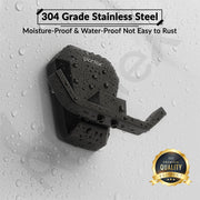 Plantex Robe Hook for Bathroom/304 Grade Stainless Steel Towel Hook/Cloth Hanger/Bathroom Accessories - Pack of 1 (PMB-2405, Z-Black)