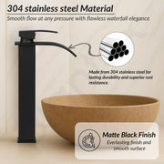 Plantex 304-Grade Stainless Steel Basin Mixer Tap Hot and Cold/Single Lever Pillar Tap for Wash Basin/Mixer Tap for Bathroom-(Matte Black)