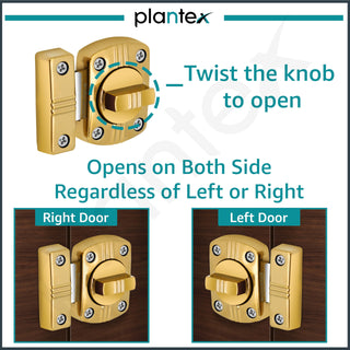 Plantex Heavy Duty Baby Latch for Bathroom/Door Latch Lock for Toilet/Door Stopper for Bathroom/Bathroom Accessories -Pack of 1 (PVD Gold)