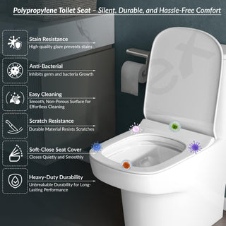 Plantex Ceramic Commode for Toilet/One Piece Western Toilet with 6D Siphonic Flush/Commode with Soft Closing Toilet Seat - S Trap - (ASTA, White)