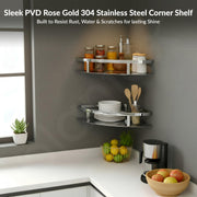 Plantex 304 Stainless Steel Corner/Bathroom Shelf/Kitchen Shelf/Wall Mount - Pack of 1 (Chrome,9x9 Inches)