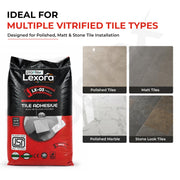Plantex Lexora Tile Adhesive for Terracotta/Ceramic & Quarry Tiles/Polymer Modified Cement Adhesive for Floor & Wall Tiles Fixing/ Kitchen & Bathroom  Use - 20kg (LX-03, Grey)