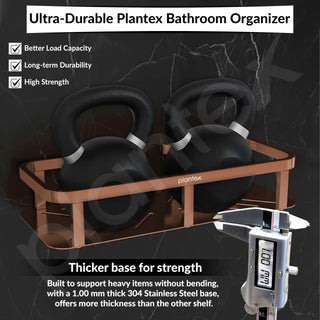 Plantex Stainless 304 Grade Steel Shelf for Bathroom/Kitchen Rack - Bathroom Accessories - Pack of 2 (12X5 Inches-PVD Rose Gold Finish)