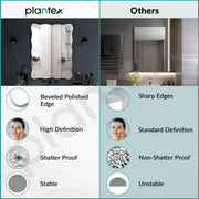 Plantex Frameless Bathroom Mirror/Rectangular Shape Glass For Wall/Mirror For Dressing Room/Living Room/Bedroom/Entryway (18 X 24 Inch)