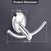 Plantex 304 Grade Stainless Steel Bathroom Hooks for Hanging Towels and Clothes in Washroom/Bathroom Accessories - Oreva (Chrome)