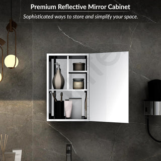 Plantex Premium Bathroom Cabinet with Mirror/ 304 Stainless Steel Bathroom Organiser with Mirror/Bathroom Shelf for Wall with Mirror/Bathroom Accessories(10x16 Inch-Chrome)
