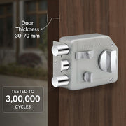 Plantex Rim Lock for Main Door - Heavy Duty With 4 Keys - Suitable for Inside Opening Wooden Doors - Pack of 1 (Satin)
