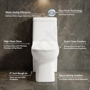 Plantex Platinum Ceramic Commode Toilet/S Trap One Piece Western Toilet/Rim Washdown Flush Commode with Soft Close Toilet Seat Cover (White, Ultra)