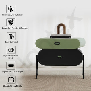 Plantex Knobs for Drawer/Drawer Knobs/Oval Knob for Cabinets/Drawer Handle/Pull-Push Knob for Kitchen/Bedroom Drawers - Pack of 3 (SH-432, DC-Black & Green)