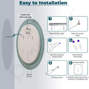Plantex LED Bathroom Mirror with 3 Tone/Designer Mirror for Living Room/Bedroom/Dressing Room - Round Shape (Dia.24 Inch)