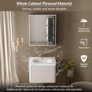 Plantex Plywood Rectangle Vanity with Basin/Unbrekable Wash Basin with Cabinet/Bathroom Organizer for Home with Coupling, Mirror and Cabinet Motion Sensor Light (NZBC-13)