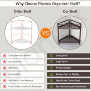 Plantex Bathroom Organiser Stand/Carbon Steel Bathroom Corner Shelf/2 Tier Corner Freestanding Shelf/Multipurpose Rack for Home - Pack of 1 (Brown)