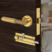 Plantex Heavy Duty Door Lock – Bathroom Door Lock/Mortise Keyless Handle Set for Home/Bathroom/Store Room/Balcony/Office with Baby Latch (603 - PVD Gold)