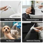 Plantex Jet Spray for Toilet/ABS Health Faucet with 1 Meter Shower Hose Pipe and Wall Hook/Health Faucet Set for Bathroom/Hand Gun for Toilet - (Jecquar, White)