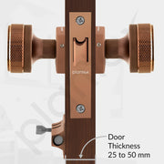 Plantex Heavy Duty Door Lock – Bathroom Door Lock/Mortise Keyless Knob Handle Set for Home/Bathroom/Store Room/Balcony/Office with Baby Latch (604 - PVD Rose Gold)